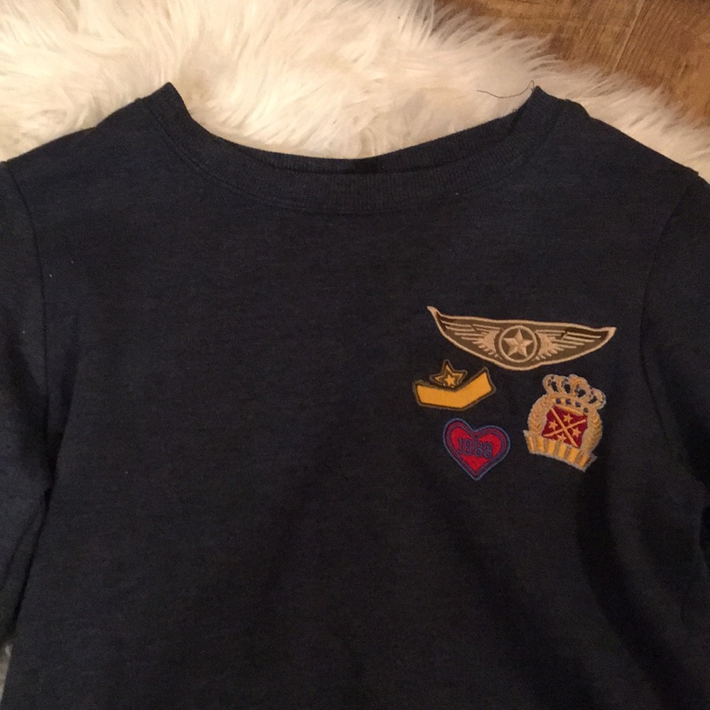 long sleeve dark blue shirt